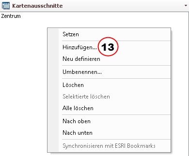 Kontextmenü Kartenausschnitte Kontextmenü Kartenausschnitte