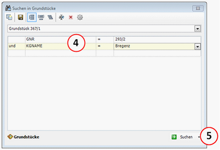 Suche über Abfragezentrale