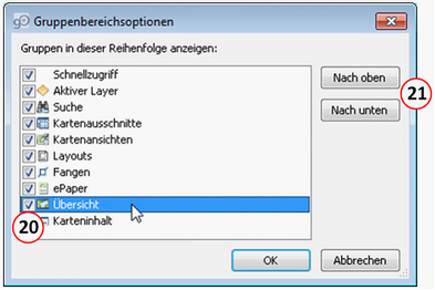 Gruppenbereichsoptionen