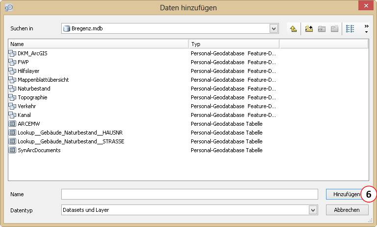 Dialog: Daten hinzufügen
