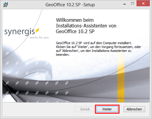 GeoOffice gis engine Setup – Willkommen