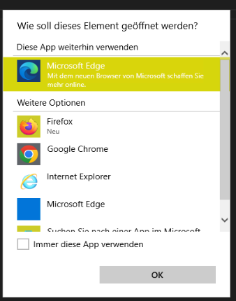 standardbrowserauswahl