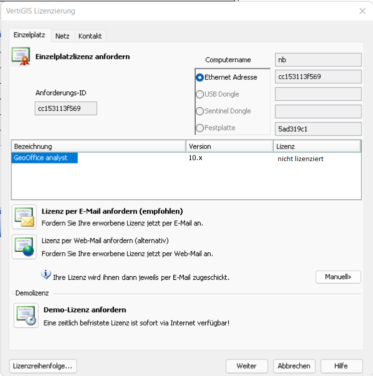 VertiGIS Lizenzierung