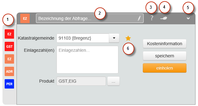 Übersicht Abfragefenster