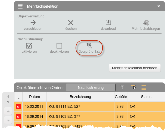 TZ Überprüfung auslösen
