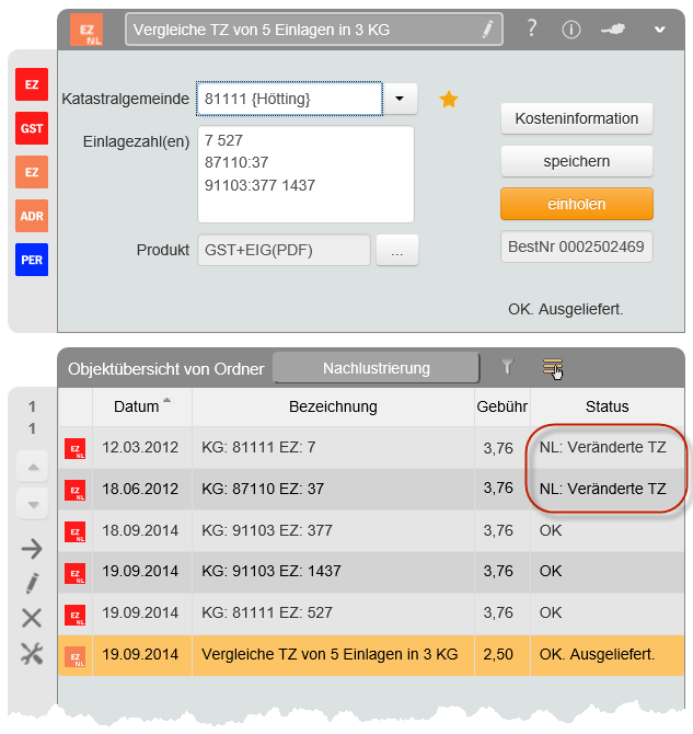 TZ Überprüfung mit positivem Ergebnis