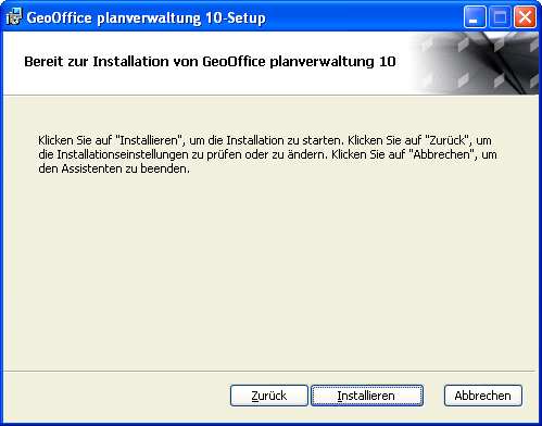 GeoOffice Planverwaltung Setup – Installieren