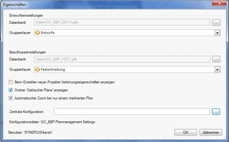 Eigenschaftendialog Eigenschaftendialog