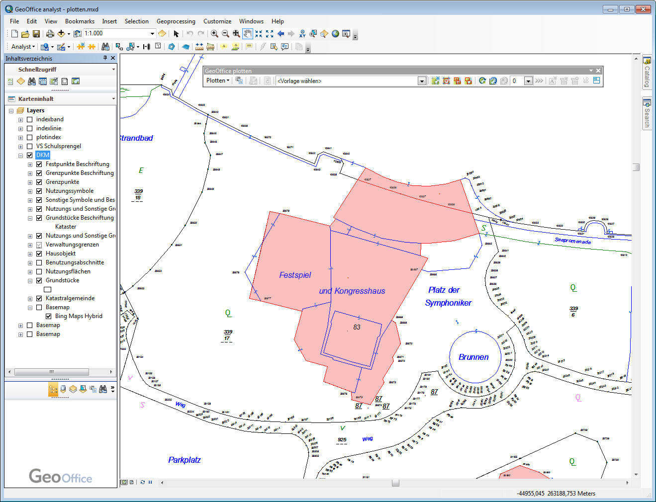 Karte mit Darstellung des gewünschten Bereichs. Karte mit Darstellung des gewünschten Bereichs.