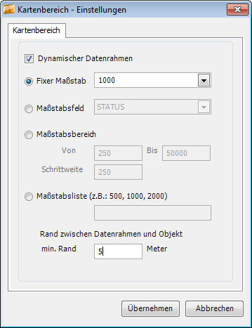 Maßstabseinstellungen