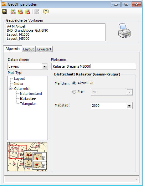 Plot-Dialog – Register Allgemein