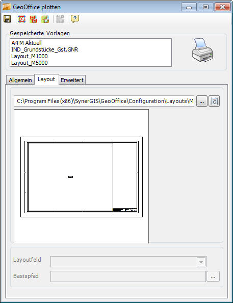 Plot-Dialog – Register Layout