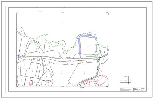 Kataster Blattschnitt mit Layoutvorlage Mappenblatt.layout