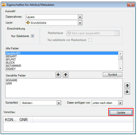 Einfügen von Attribut/Metadaten