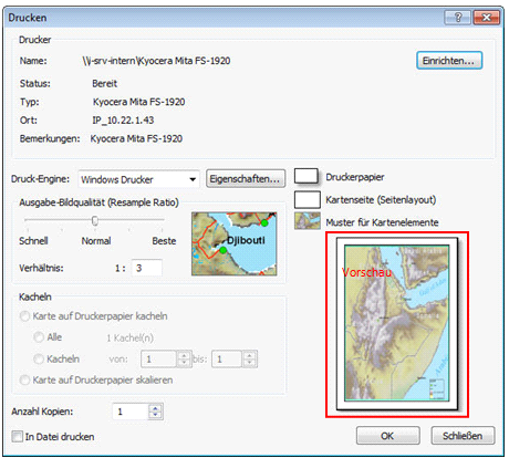 Drucken Dialog Drucken Dialog
