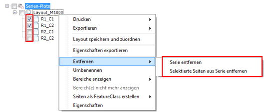 Serien-Plot – Kontextmenü Entfernen Serien-Plot – Kontextmenü Entfernen