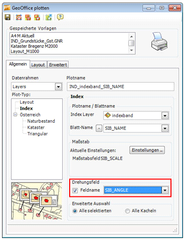 Plot-Dialog – Register Allgemein