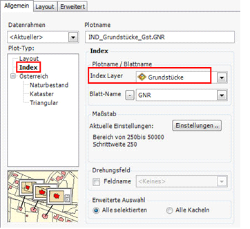 Plot-Typ Index – Indexlayer Grundstücke