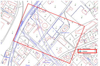 Gezeigter Bereich in der Datenansicht - gedreht