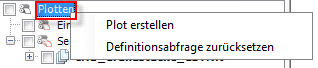 Kontextmenü auf der Ebene Plotten