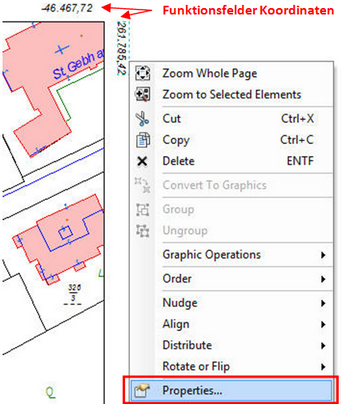 Kontextmenü Funktionsfelder