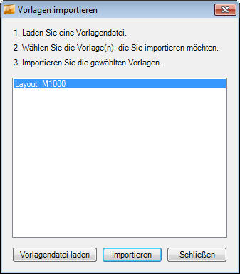 Vorlagen importieren