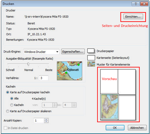 Drucken Dialog Drucken Dialog