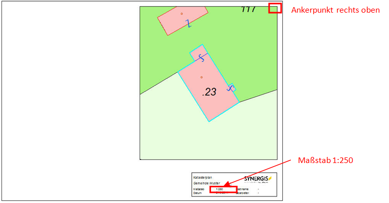 Indexplot mit dynamischen Datenrahmen – Maßstab 1:250