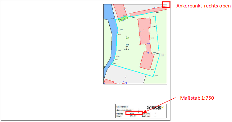 Indexplot mit dynamischen Datenrahmen – Maßstab 1:750