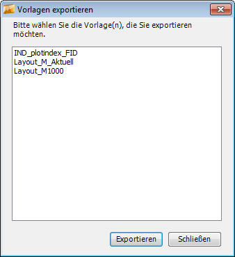 Vorlagen exportieren