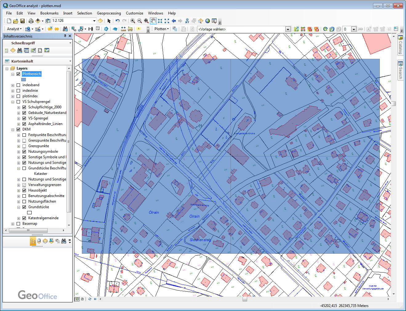 Plotserie als Polygonlayer in der Datenansicht Plotserie als Polygonlayer in der Datenansicht