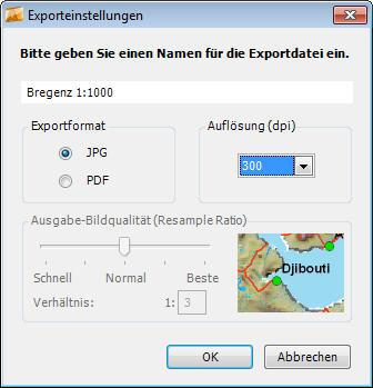 Als Mail senden - Exporteinstellungen Als Mail senden - Exporteinstellungen