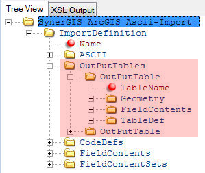 Import-Definition - OutPutTables