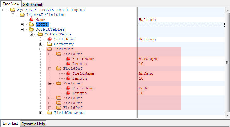 Konfiguration – TableDef Konfiguration – TableDef