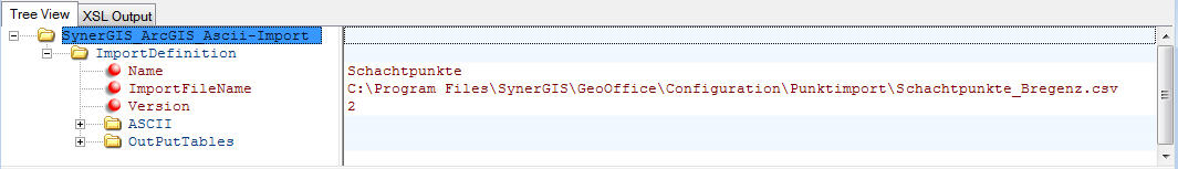Konfigurationsdatei: ImportFileName fix eingestellt
