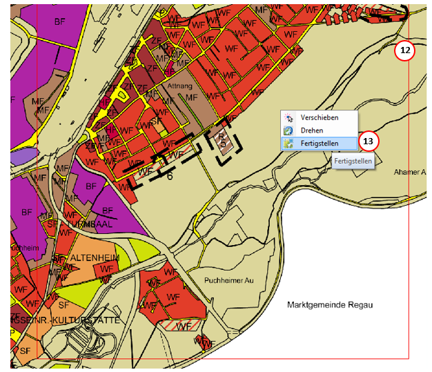 Position zeigen und Fertigstellen