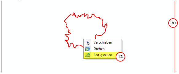 Position zeigen und Fertigstellen
