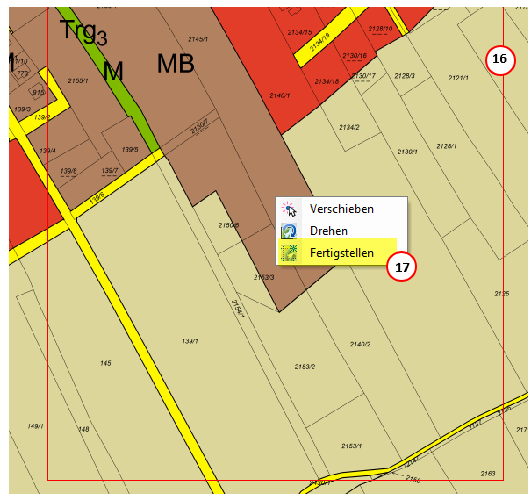 Position zeigen und Fertigstellen