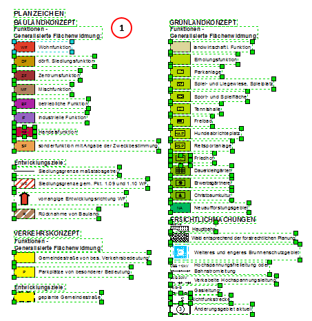 Legendenblöcke selektieren