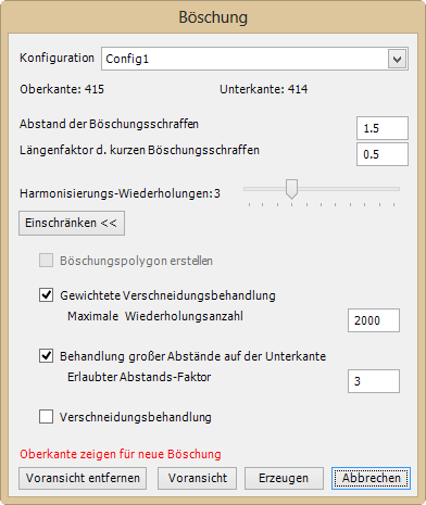Werkzeug "Böschungssignaturen" 