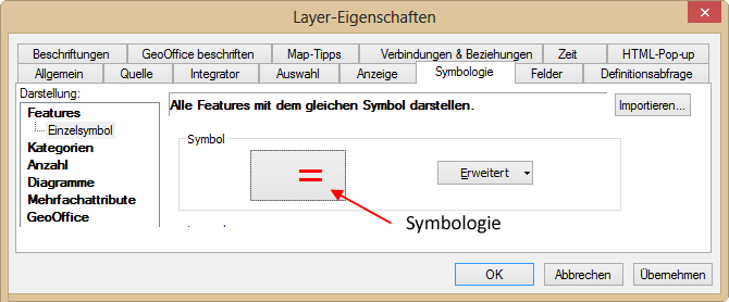 Einstellen Symbologie