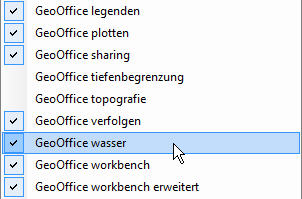 Kontextmenü von sichtbaren Werkzeugleisten