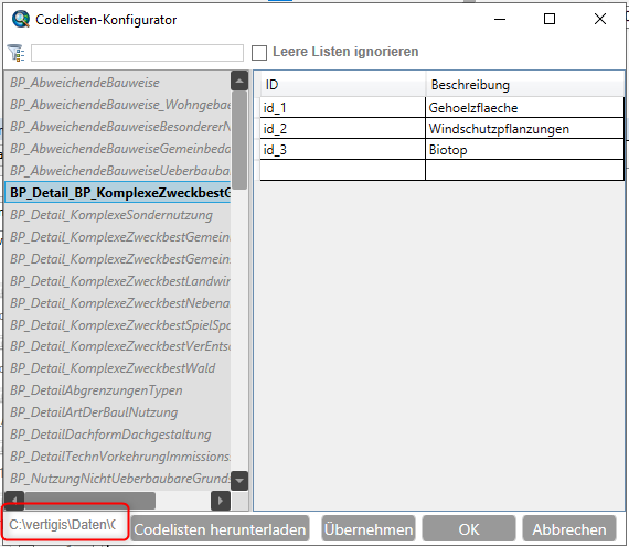 Administration_Admin-Werkzeuge_Verzecihnis_externe_Codelisten