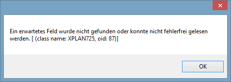 fehlendes oder fehlerhaftes Feld