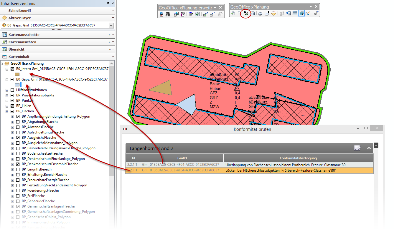 Ergebnis einer Flächenschlussprüfung