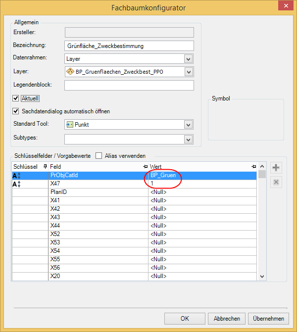Fachbaumkonfigurator für ein Präsentationsobjekt